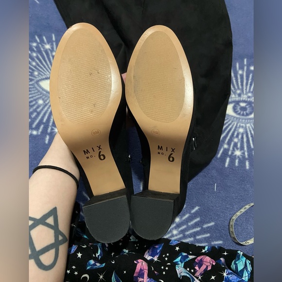 Mix no 6 over the knee black Effie chunky boot sz 9 suede like platform tall - Picture 11 of 14